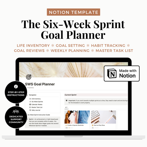 Notion Six-Week Sprint Goal Planner